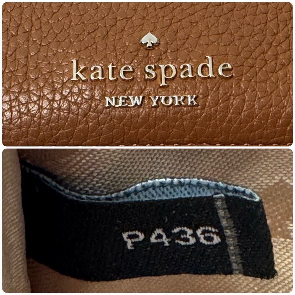 KATE SPADE New York Leila Small Card Holder Brown Genuine Pebbled Leather NEW - Picture 6 of 6